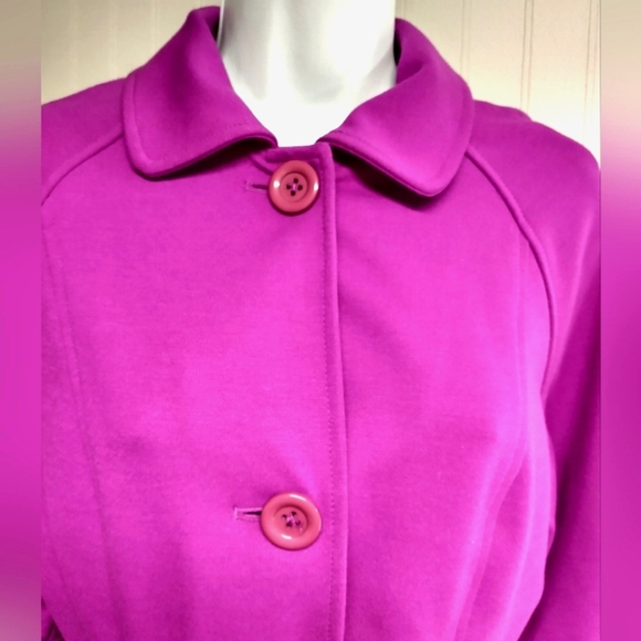 Kenar Raspberry Pink Elbow Sleeve Cropped Jacket Blazer Size 10 EUC - Picture 3 of 6